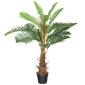 Palmier Artificiel palmier 100 cm avec 21 Feuilles en PEVA, Plante Décorative avec Pot en Plastique, Vert-0