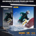 Écran de projection motorisé 85 pouces, 4K HD électrique, montage mural ou plafond, panneau de commande et télécommande-3