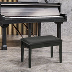 Banc pour piano avec assise rembourrée pieds en bois massif revêtement synthétique 75 x 35 x 49 noir-1