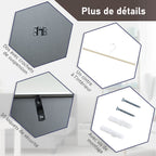 Frame box T-frame cadre aluminium pour maillot porte acrylique doublure interne feutre 70 x 90 cm-5