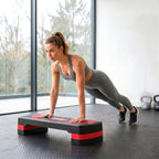 Stepper fitness aérobic hauteur réglable surface antidérapante 80 x 31 x 20 cm noir rouge-7