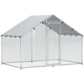 Poulailler, grand poulailler en métal avec couverture imperméable et anti-UV, cage pour 5-8 poules, 3 x 1,7 x 1,9m-0