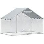 Poulailler, grand poulailler en métal avec couverture imperméable et anti-UV, cage pour 5-8 poules, 3 x 1,7 x 1,9m-0
