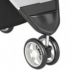 Poussette pour Chien 4 Roues, Chariot Pliable avec Auvent Réglable, Panier de Rangement, 77x44x102cm, Gris-9