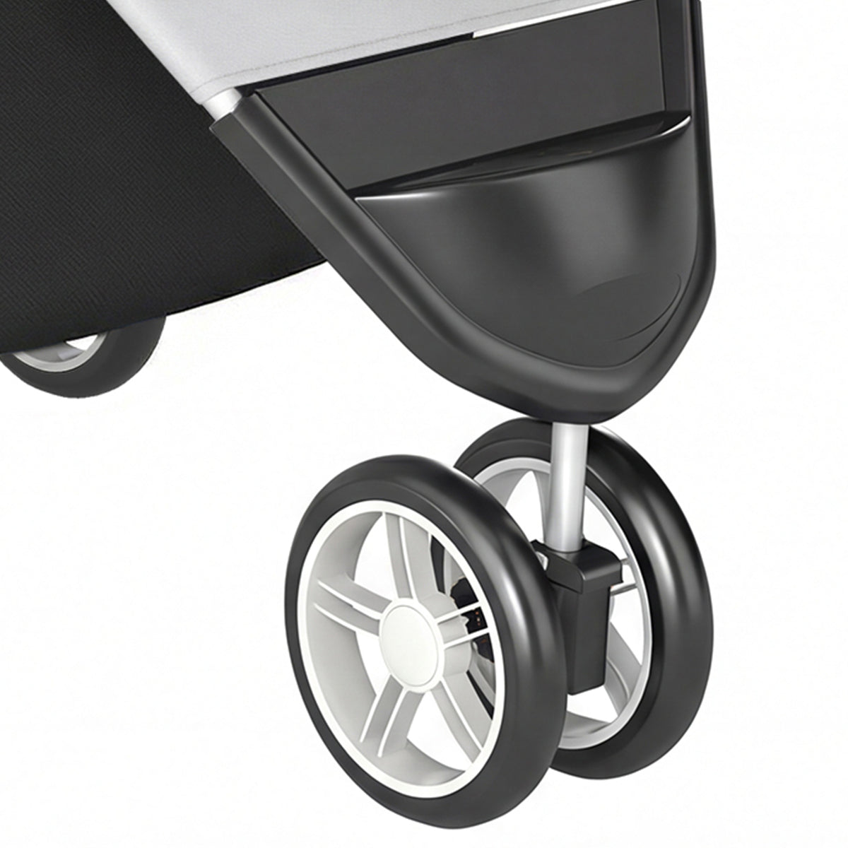 Poussette pour Chien 4 Roues, Chariot Pliable avec Auvent Réglable, Panier de Rangement, 77x44x102cm, Gris-9
