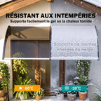Auvent de porte toit marquise en polycarbonate auvent de porte d'entrée bord en aluminium contre la pluie et UV-5