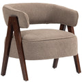 Fauteuil de salon en tissu bouclette, chaise rembourrée, assise large, dossier ergonomique, 70 x 64 x 71 cm, marron-0