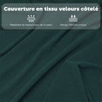 Lot de 4 chaises pliantes chaises de salle à manger portables avec assises et dossiers rembourrés en velours côtelé bleu-6