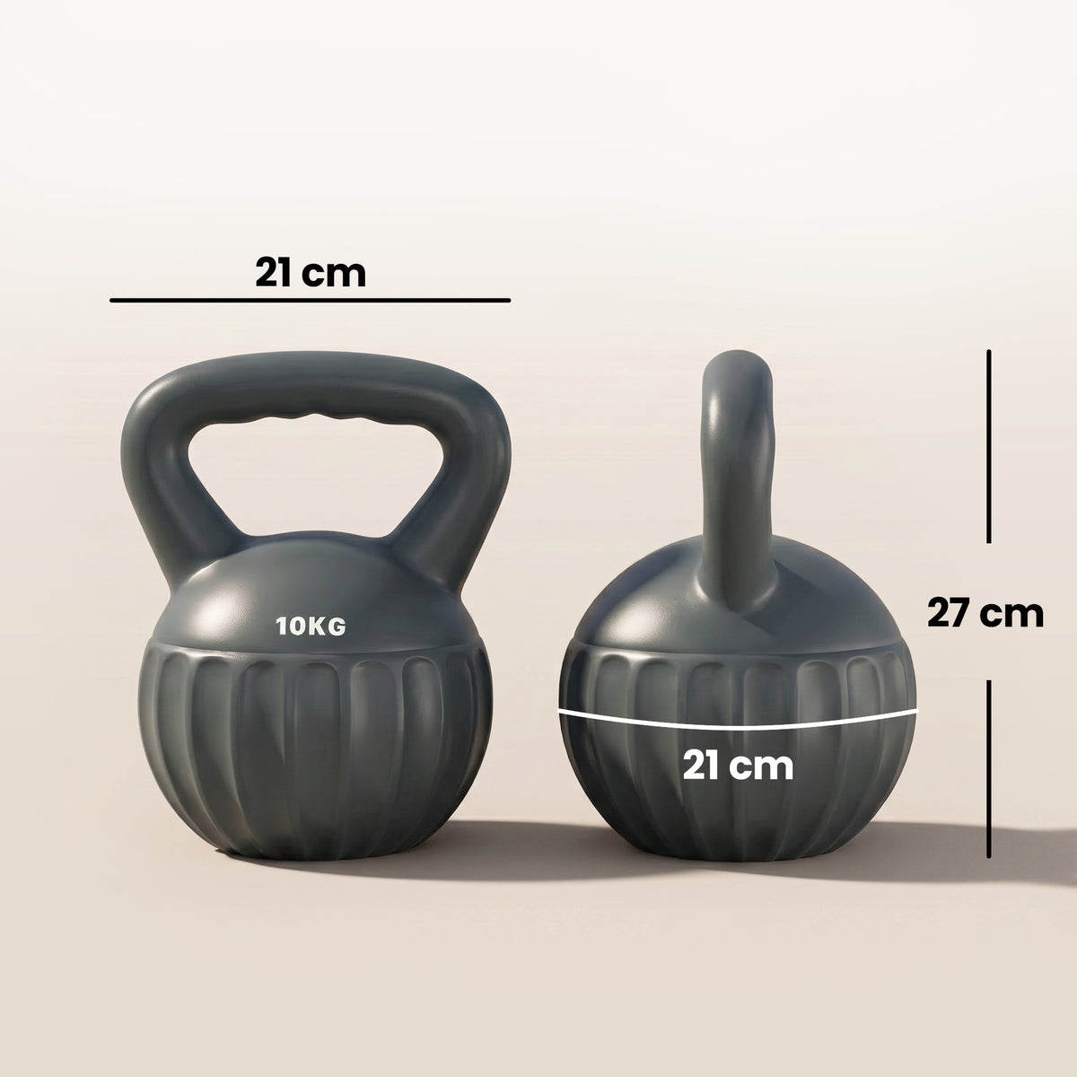 Kettlebell 10 kg, Haltère avec Poignée Antidérapante, Haltère à Boule, Musculation, Entraînement, pour Gym, Gris-2