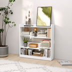 Bibliothèque étagère Meuble de Rangement dim. 90L x 24l x 91H cm 4 Niveaux 3 Panneaux arrières Panneaux de Particules Blanc-9