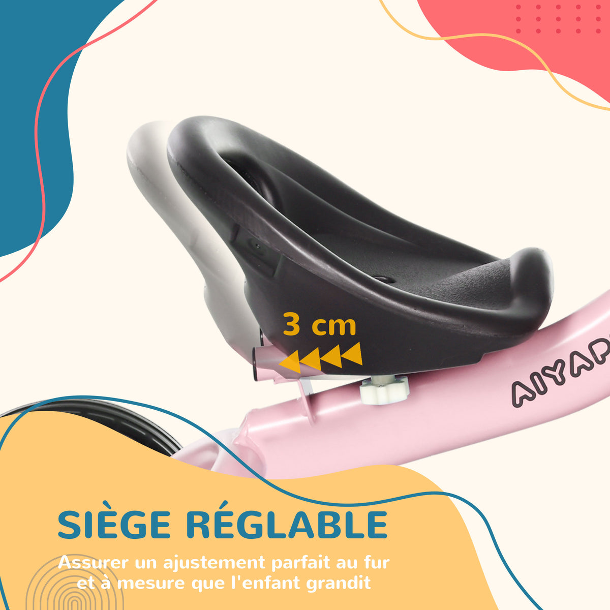 Tricycle enfants avec sonnette et panier selle réglable avec dossier - pour enfant de 2 à 5 ans rose-4