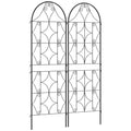 Support pour plantes grimpantes avec motif lot de 2 treillis de jardin pour vigne fleurs légumes métal 50 x 150 cm noir-0