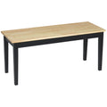 Banc en bois pour 2 personnes bicolore assise naturelle et piètement noir 102 x 36 x 45 cm-0