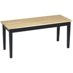 Banc en bois pour 2 personnes bicolore assise naturelle et piètement noir 102 x 36 x 45 cm-0