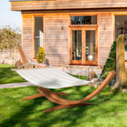 Hamac de jardin avec support en bois hamac sur pied 1 personne 3,92L x 1,2l x 1,1H m coloris crème marron-1