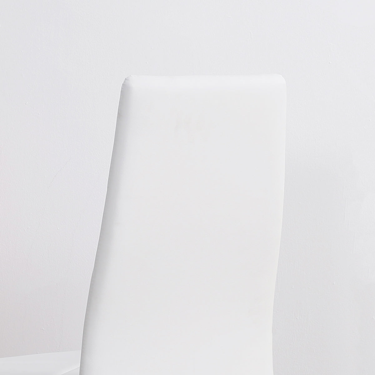Lot de 4 chaises de salle à manger avec dossier haut, revêtement synthétique et pieds en acier, blanc-8