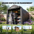Abri de jardin 2 x 1,6 x 1,65 m abri extérieur cadre en métal galvanisé, imperméable résistant aux UV, gris foncé-6