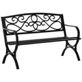 Banc de jardin 2 places banquette extérieur terrasse patio dossier incliné assise à lattes accoudoirs-0
