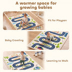 Tapis de Jeu pour Enfants Tapis de Chambre d'Enfant en Mousse Épaisseur 3 cm Motif Route Base Antidérapante 150x200cm-8