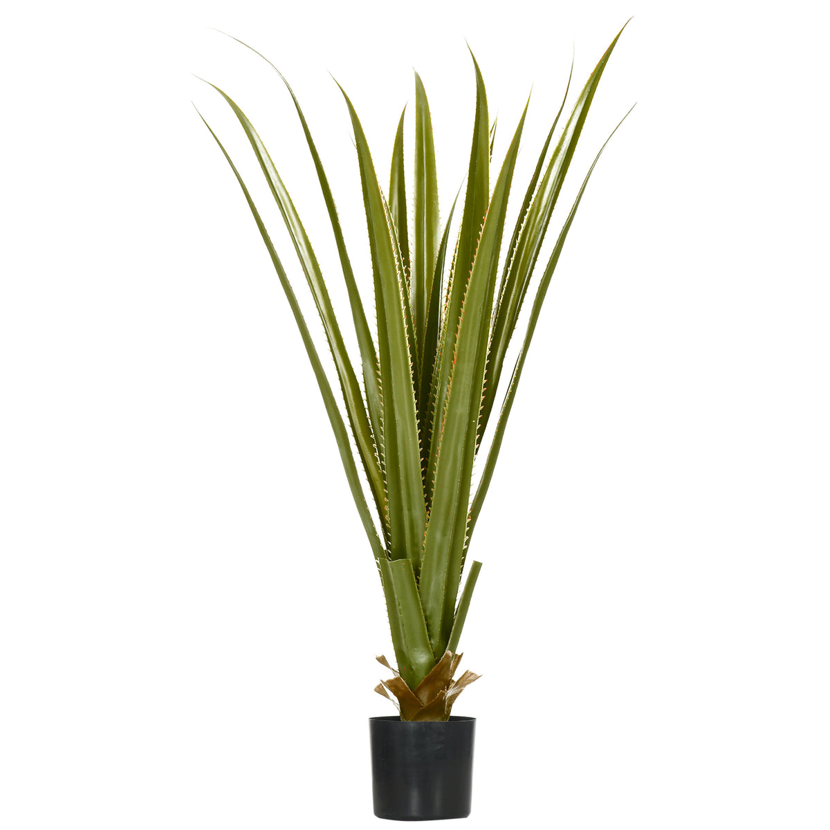 Plante artificielle type agave en pot hauteur 90 cm, 16 feuilles, interieur extérieur, grand réalisme-0