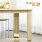 Table à manger table de cuisine design moderne avec grand plateau 2-4 personnes en bois dim. 120L x 69l x 75H cm chêne-5