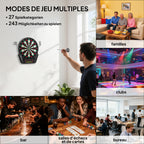 Cible de Fléchettes Électronique Professionnel 27 jeux 243 variations - Fléchettes pour 1 à 16 joueurs, 6 fléchettes et 24 pointes souples, convient pour les fêtes et les soirées de jeu-5