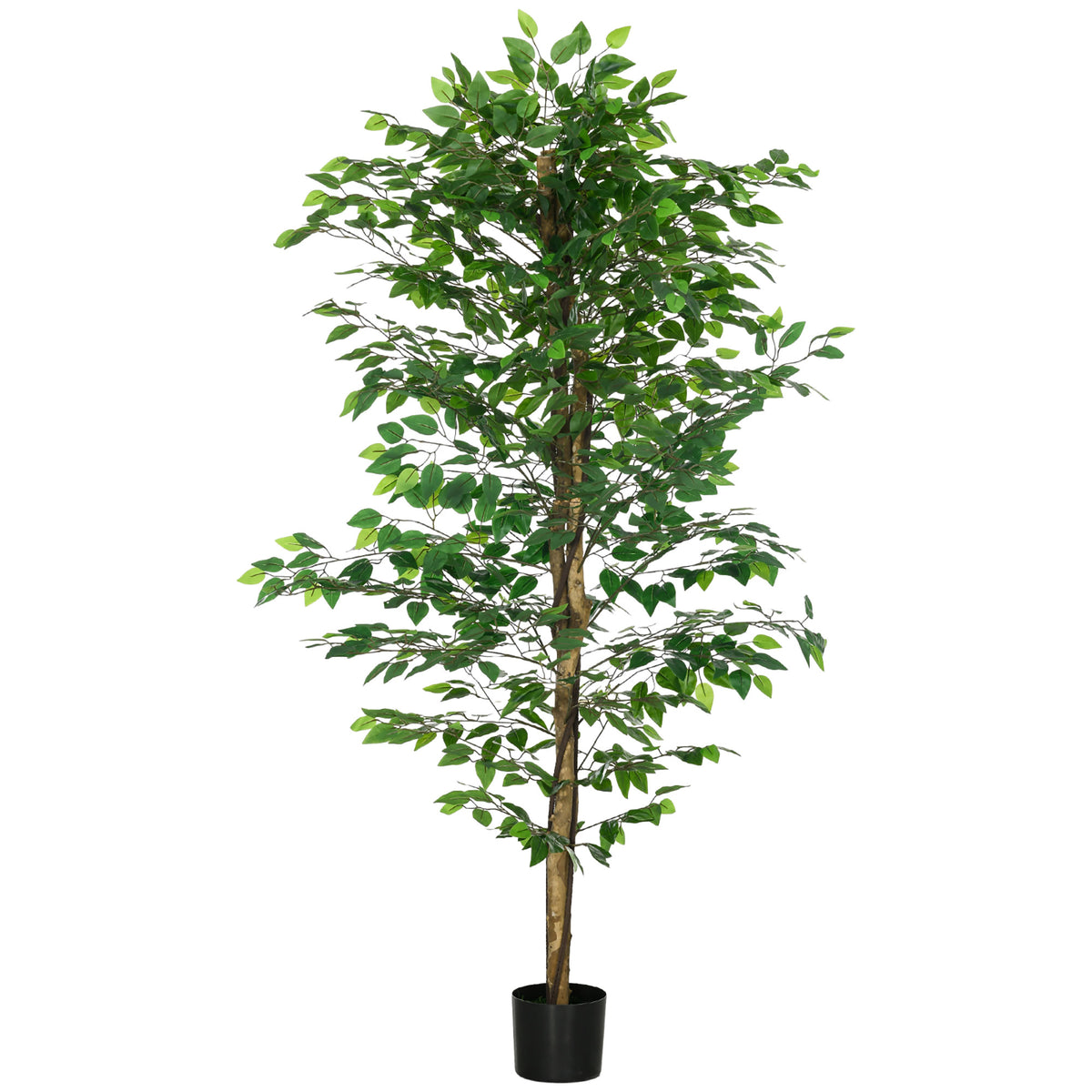 Plante artificielle ficus hauteur 1,80 m tronc branches liane lichen feuilles grand réalisme pot inclus vert-0