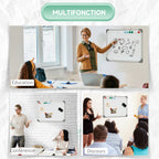 Tableau blanc magnétique cadre aluminium 60 x 45 cm avec feutres, effaceur et aimants-5