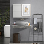 Armoire murale salle de bain avec miroir, meuble salle de bain, double portes et étagères réglables, 80x15x60cm, gris-7