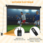 Écran vidéoprojecteur motorisé et électrique 84 Pouces, 4:3 4K HD, panneau de commande et télécommande-3