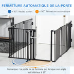 Barrière de Sécurité pour Cheminée, Parc Enclos Chien Pliable Modulable 8 Panneaux avec Porte, sans Perçage-4