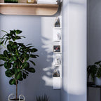 Étagère d'angle Murale à 5 Niveaux Hauteur 120 cm Forme de Zigzag en Bois Blanc-3