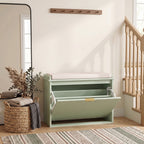 Banc à chaussures avec coussin d'assise rembourré et tiroir rabattable pour couloir, chambre, 62 x 26 x 47,5 cm, vert-1