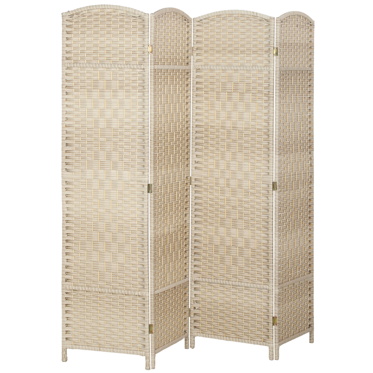 Paravent intérieur en bois 4 panneaux séparateur de pièce pliable pour salon chambre 180 x 180 cm chêne-0