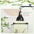 Support de lampe chauffante pour reptiles hauteur et largeur réglables pour amphibiens base en acier 32 x 9 x 67 cm noir-7