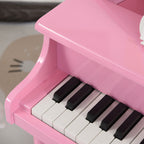 Piano à queue enfant en bois Piano enfant clavier de piano 30 touches - tabouret et pupitre inlus - Instrument de Musique - MDF rose-8