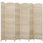 Paravent intérieur en bois 6 panneaux séparateur de pièce pliable pour salon chambre 270 x 180 cm Chêne-7