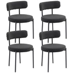 Lot de 4 chaises de salle à manger avec dossier en tissu pieds en acier 51 x 51 x 76 cm noir-9