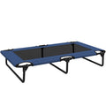 Lit surélevé pour chiens pliable rafraîchissant, lit de camp pour animaux en maille respirante 107x61x20cm bleu foncé-0