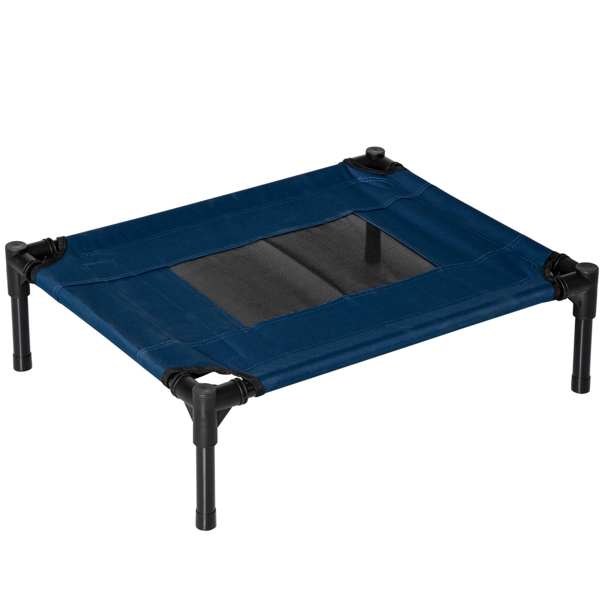 Lit surélevé pour chiens chats animaux de compagnie tissu oxford textilène micro-perforé 61 x 46 x 18 cm bleu et noir-0
