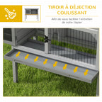 Clapier sur pieds cage à lapin avec niche intérieure plateau excrément coulissant porte verrouillable toit ouvrant-5