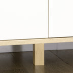 Commode 6 tiroirs style scandinave, meuble de rangement - dim. 120l x 40P x 76H cm, chêne et beige-8