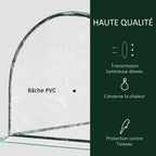 Serre de Jardin Tunnel mini serre tunnel serre à tomates 2L x 1l x 0,8H m Grande Porte zippée bâche Plastique Transparent métal époxy Vert-3