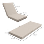 Lot de 2 coussins d'extérieur pour fauteuil chaise à dossier avec attaches rembourrage 8 cm, dim. 112L x 51l cm, beige-2