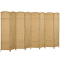 Paravent interieur en bois 8 panneaux 320 x 170 cm séparateur de pièce pliable pour salon, chambre à coucher, naturel-0