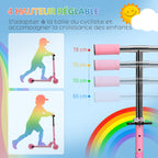 Trottinette pour enfants de 3 à 7 ans pliable roues lumineuses en PU musique 67 x 32 x 78 cm rose-4