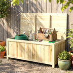 Coffre de rangement jardin en bois 172L avec vérins, pour l'extérieur - 120L x 55l x 45H cm-1