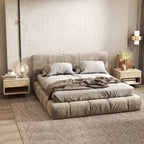 Lot de 2 tables de chevet murales, tables de nuit, tiroir, compartiment ouvert, plateau, 37 x 32 x 21 cm, bois naturel-9