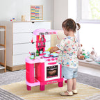 Cuisine pour Enfant Recettes Jeu d'imitation 38 Accessoires Inclus Sons et lumières polypropylène Rose-1