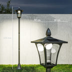 Luminaire extérieur lampadaire sur pied solaire lampadaire lanterne classique LED 40 Lm dim. 18L x 18l x 160H cm noir-2
